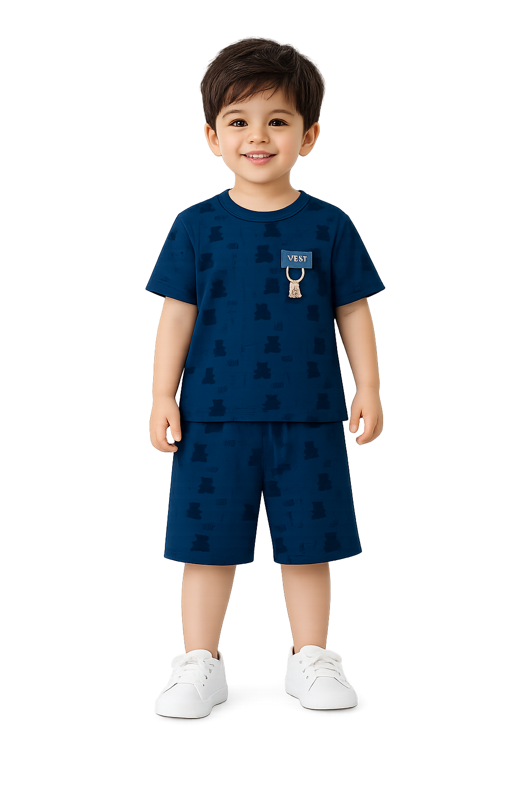 Kids Premium Summer T-Shirt & Shorts Set – Navy Blue | 1 to 3 Years