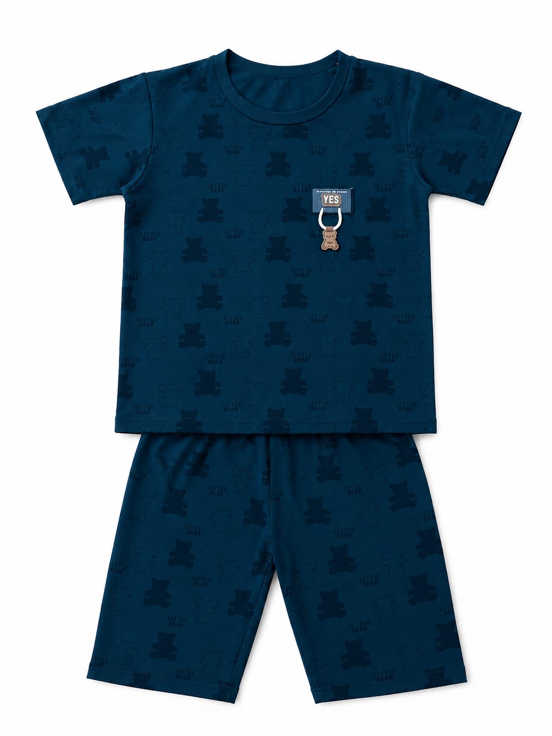 Kids Premium Summer T-Shirt & Shorts Set – Navy Blue | 1 to 3 Years