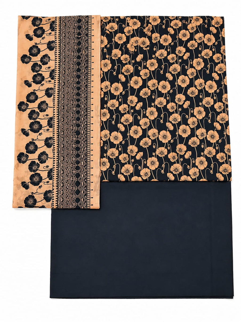 Black Floral Pure Lawn 3 Piece Unstitched Suit – Premium Summer Collection
