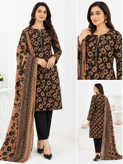 Black Floral Pure Lawn 3 Piece Unstitched Suit – Premium Summer Collection