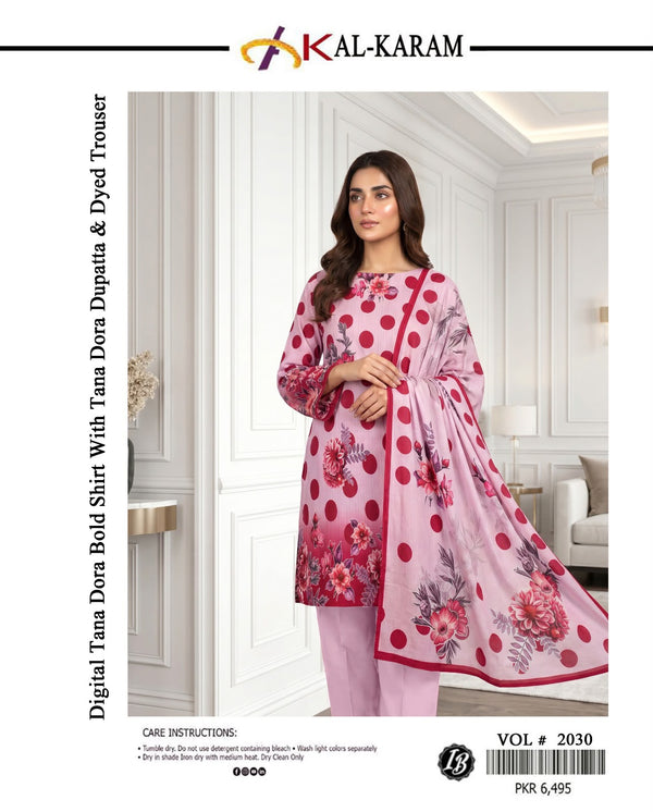 Digital Tana Dora Printed 3-Piece Suit – Premium Collection